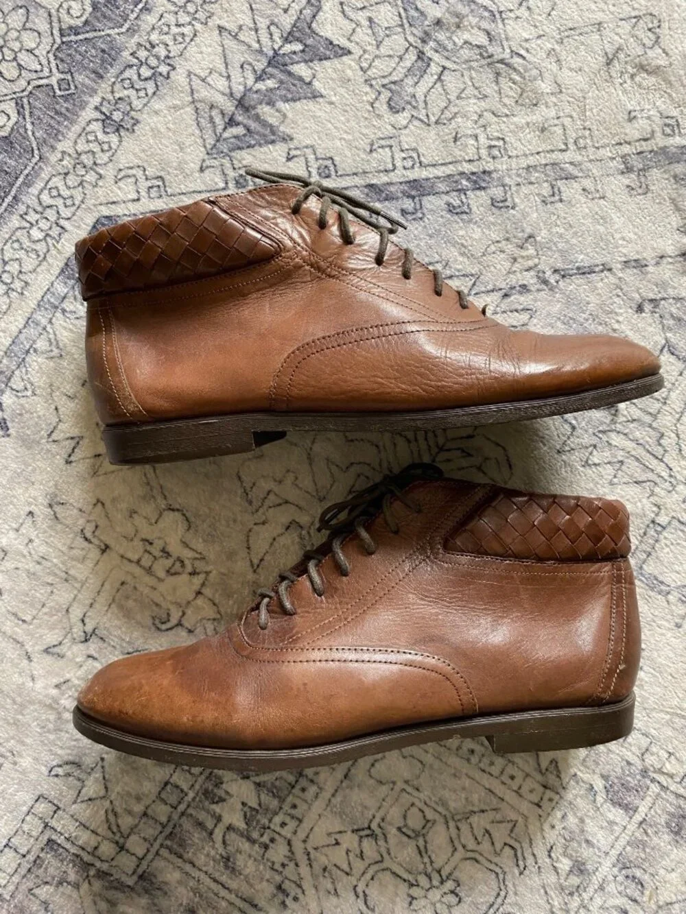 Mootsies Tootsies Hopscotch Womens Brown Leather Ankle Boots Size 10 Booties VTG